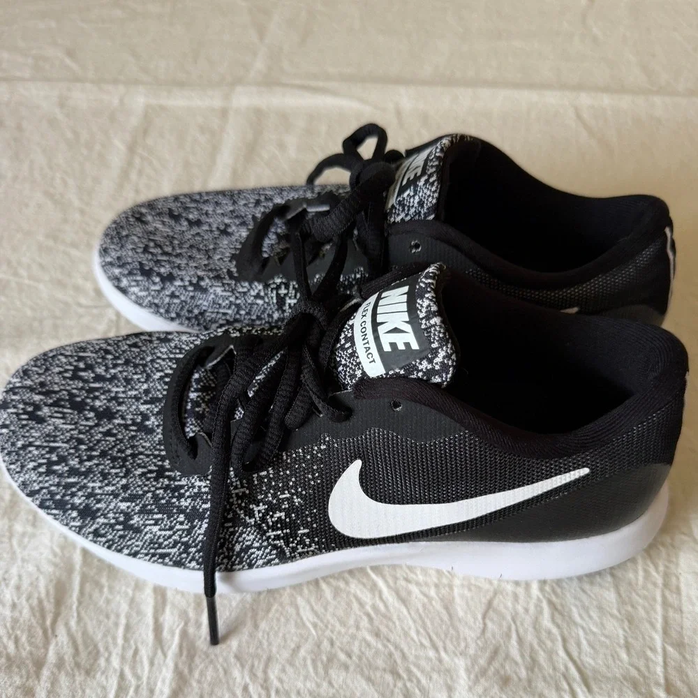 Nike Flex Contact Mens 6 Black White Running Shoes 908995-002